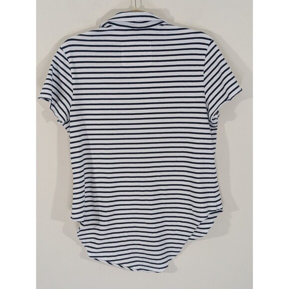 Frank & Eileen Charlotte Perfect Polo Shirt Tee Lab Medium Striped 100% Cotton - Picture 10 of 10